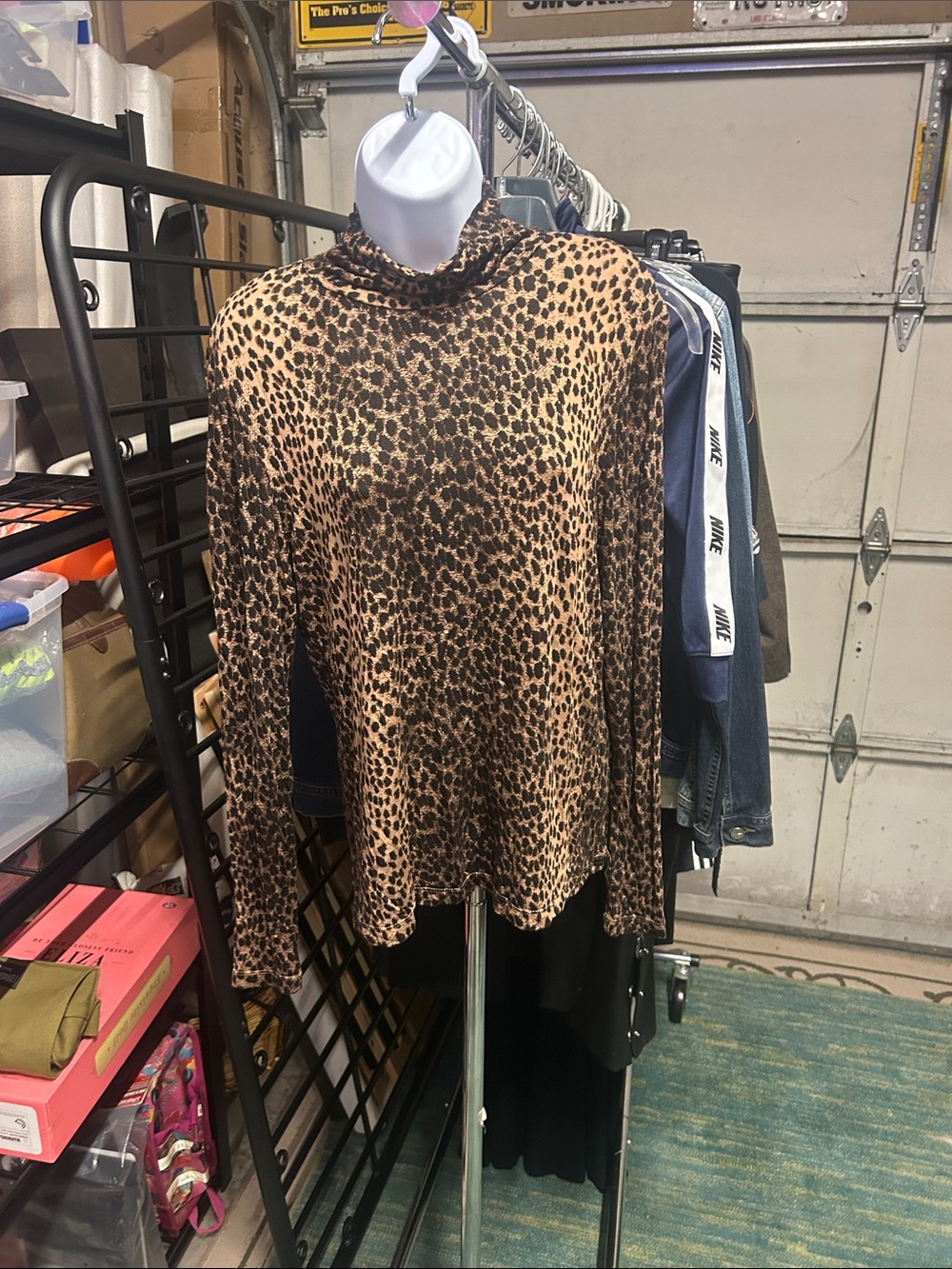 H&M Leopard Print Blouse in Brown and Black